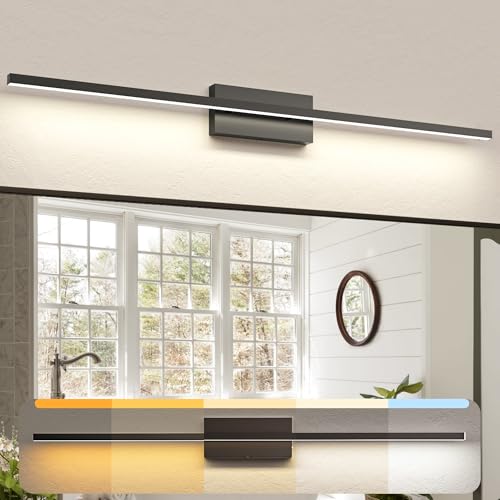 48 inch Black Bathroom Vanity Light