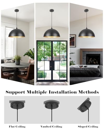 16 inch Black and Gold Pendant Light 1 Pack