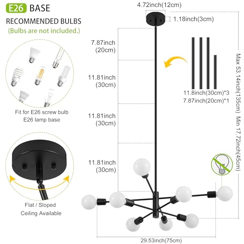 Chandeliers for Dining Room Black 8