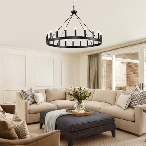Wagon Wheel Chandeliers 40" 20