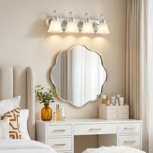 4 Light Brushed Nickel Vanity Light for Bathroom