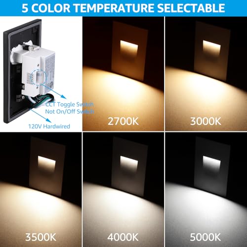 3 Pack 5CCT 120V LED Step Lights (3 Count)
