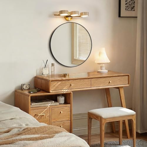 Led Bathroom Lighting Fixtures Over Mirror with 3 Travertine Shades