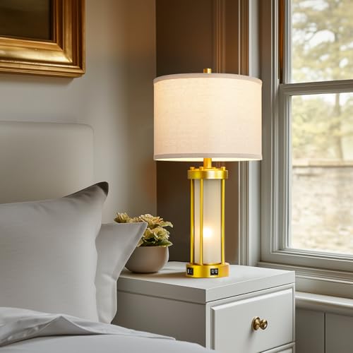 Modern Table Lamps for Living Room Set of 2 with 2 USB Ports (2 Count)