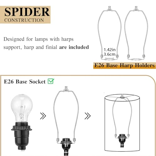 Qvteken Drum Lamp Shades Set of 2 for Table Lamps