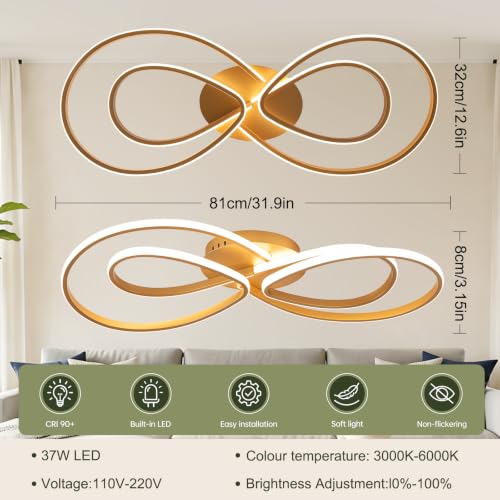 Modern LED Ceiling Light (Gold)