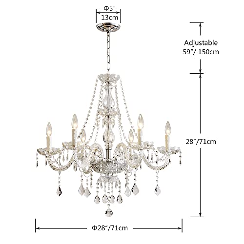 Saint Mossi 6 Light Chandelier Modern K9 Crystal Chandelier Lighting