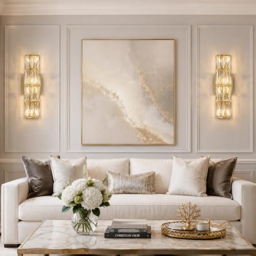 Gold Crystal Wall Sconces Mid