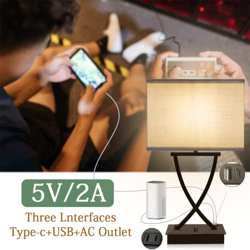 Fully Dimmable Medium Table Lamp for Bedroom with Type C