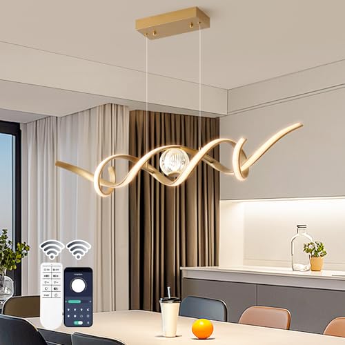 LED Modern Chandelier 39inch Dimmable Kitchen Island Pendant Lights