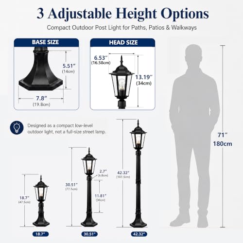 42" Adjustable Outdoor Post Light