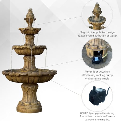58.3" 3 Tier Outdoor Freestanding Water Fountain