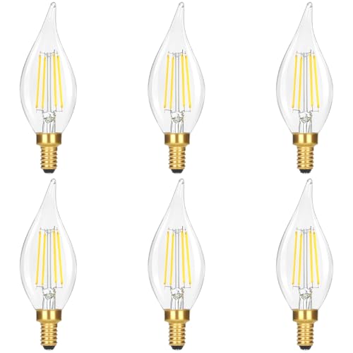 Dimmable 6W 630 LM E12 Candelabra LED Bulbs 60 Watt Equivalent (6 Count)