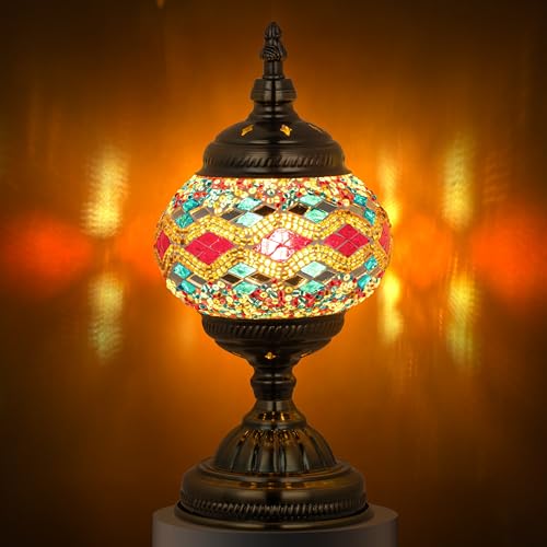 Turkish Mosaic Lamp Stained Glass Table Lamp with Tiffany Style