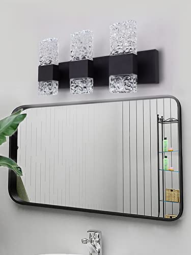 Black Bathroom Light Fixtures Crystal Bathroom Vanity Light 3 Light Over Mirror Modern LED Wall Light for Bathroom