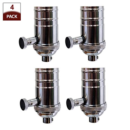 Vintage Turn Knob Dimmer Lamp Socket for Incandescent LED Bulbs (4 Count)