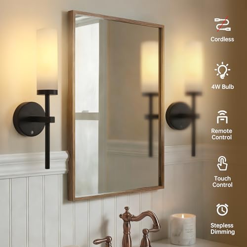 Battery Operated Wall Sconces Set of 2 (2 Count)