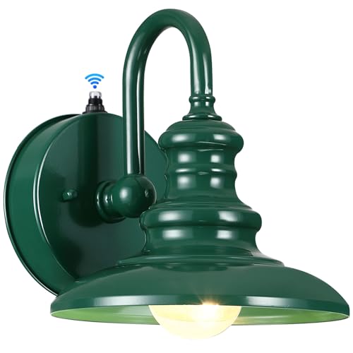 Dusk to Dawn Sensor Outdoor Gooseneck Barn Light Fixture Green