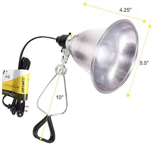 Clamp Lamp Light 60 Watt with 5.5 Inch Aluminum Reflector
