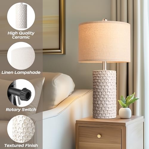 23" Modern Ceramic Table Lamp Set of 2 (2 Count)