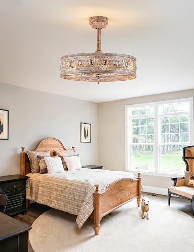 Rustic Chandelier Ceiling Fan with Light