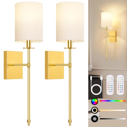 Battery Operated Wall Sconces Set of 2 (2 Count)