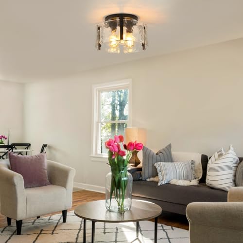 Black Semi Flush Mount Ceiling Light Fixture