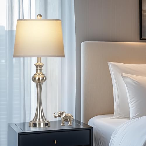 28.75" Silver Table Lamps for Living Room (2 Count)