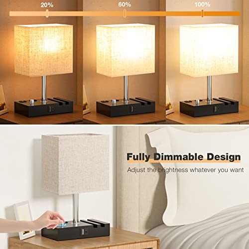 Beige Bedside Table Lamps Set of 2 (2 Count)