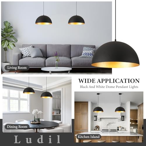 20 Inch Black and Gold Industrial Pendant Lighting for Kitchen Island