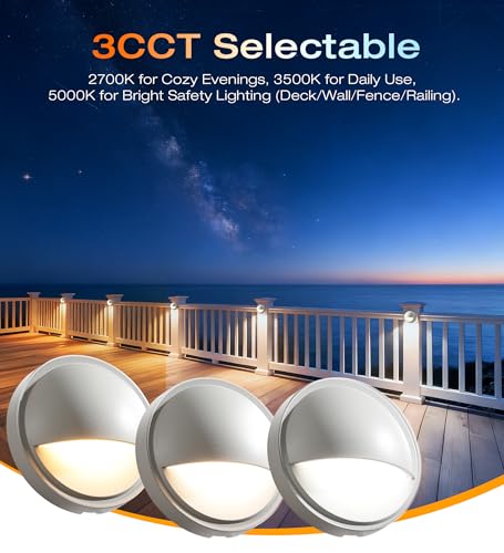 12 Pack] 3CCT Low Voltage LED Deck Lights Outdoor (12 Count)
