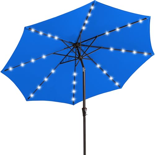 9FT Outdoor Patio Umbrella with Solar Lights