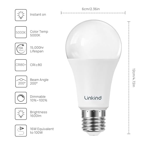 A19 LED Light Bulbs Dimmable (6 Count)