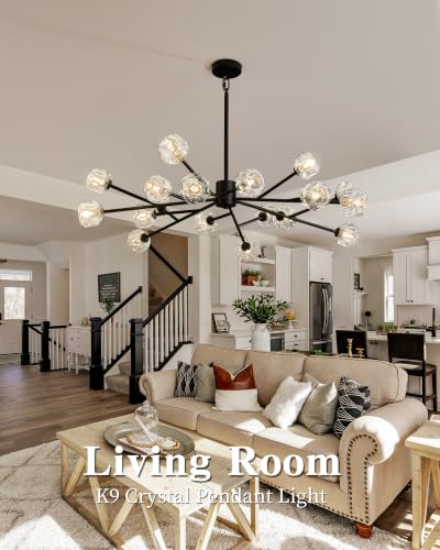 Black Sputnik Chandeliers for Dining Room Light Fixture Over Table