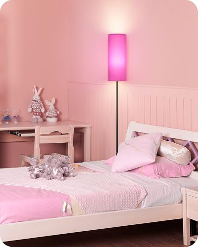 Dimmable Purple Floor Lamp for Living Room with Remote and Foot Switch