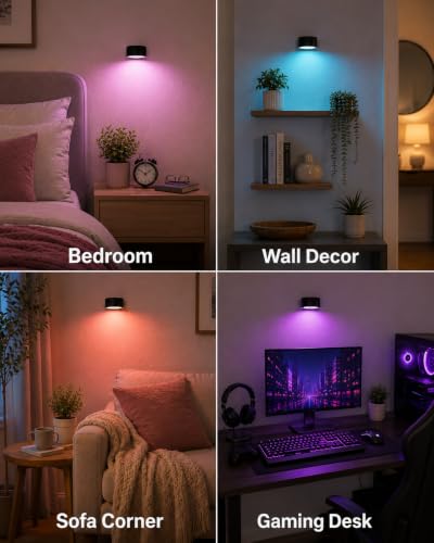 Rechargeable RGB Wall Sconces with Remote