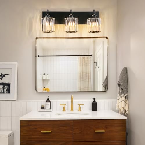 Black Crystal Bathroom Vanity Lights