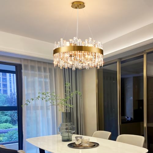 Modern Crystal Chandelier Luxury Raindrop Chandelier D19.7''