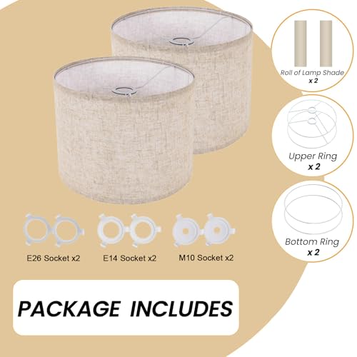 medium size drum lampshades Set of 2 for table lamps