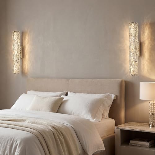 LED Crystal Wall Sconces 15.7" Modern Chrome