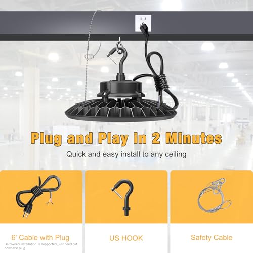 150W UFO LED High Bay Light 5000K 22500LM High Bay LED Shop Lights