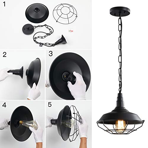 Industrial Pendant Lights 2 Pack Farmhouse Pendant Lights with Adjustable Chain (2 count)