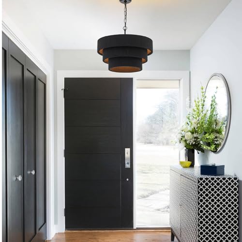 20” Boho Hand Woven Rattan Chandelier Modern 3 Round Adjustable Coastal Pendant Light for Kitchen Island Dining Living Room