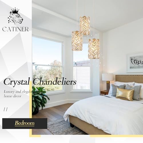 Gold Crystal Cluster Pendant Light