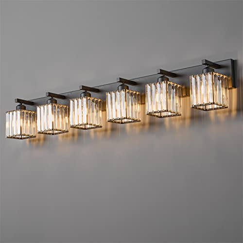 Modern Black Crystal Bathroom Vanity Light