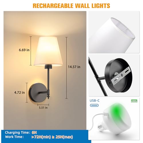14.5 inch Battery Operated Wall Sconce Set of 2 (2 Count)