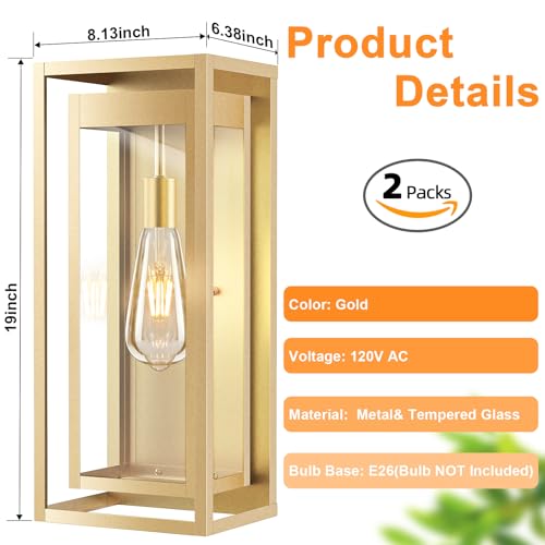 19" Large Outdoor Wall Light Fixtures