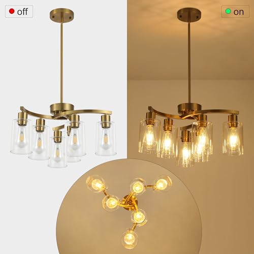 6 Light Gold Dining Room Light Fixture