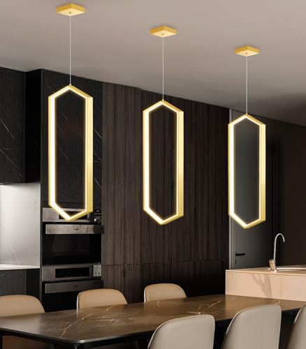 Ring Dimmable Pendant Lighting Adjust LED Mini Chandelier Ceiling Light Fixtures for Kitchen Island Dining Room Living Room Bedroom Hallway Gold