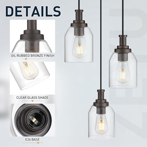 3 Light Pendant Lighting (2 Count)
